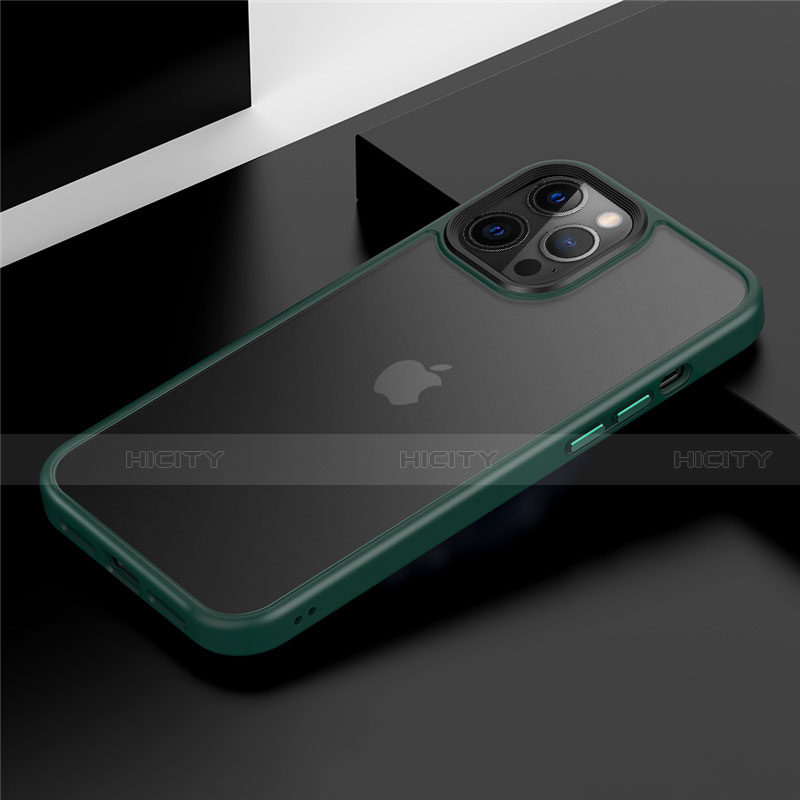 Coque Contour Silicone et Plastique Housse Etui Mat N01 pour Apple iPhone 12 Pro Max Vert Plus