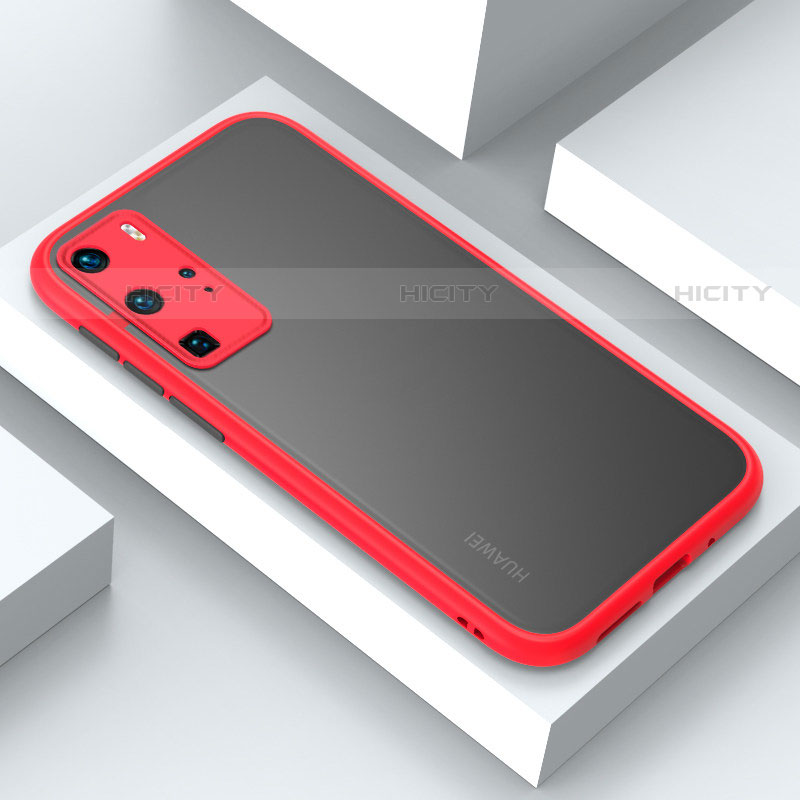 Coque Contour Silicone et Plastique Housse Etui Mat N02 pour Huawei P40 Pro Rouge Plus