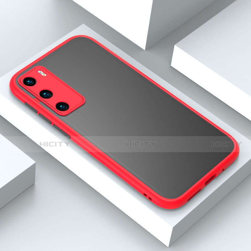 Coque Contour Silicone et Plastique Housse Etui Mat N02 pour Huawei P40 Rouge Plus