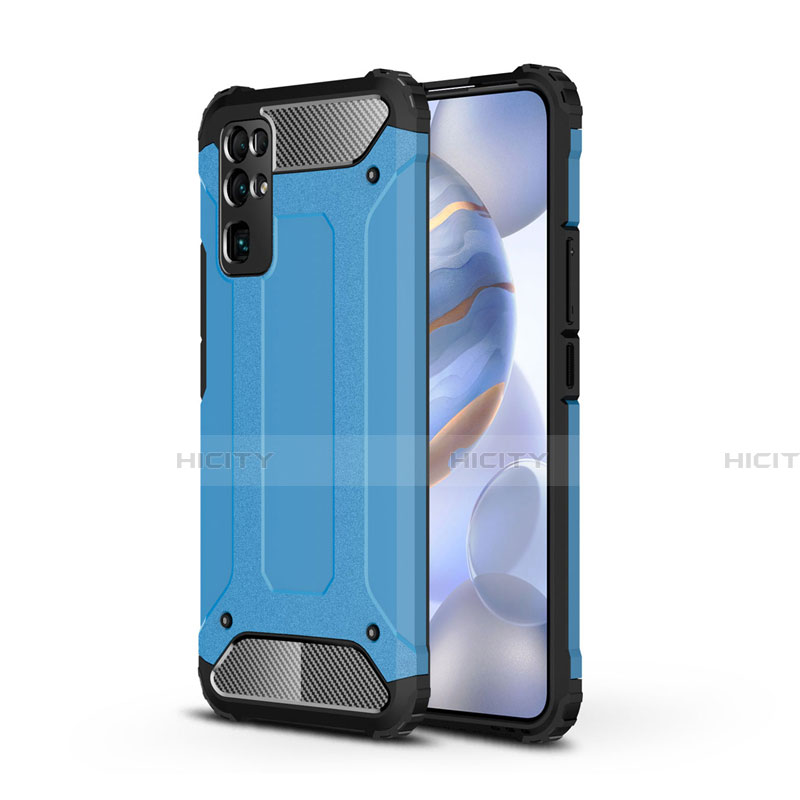 Coque Contour Silicone et Plastique Housse Etui Mat pour Huawei Honor 30 Bleu Ciel Plus