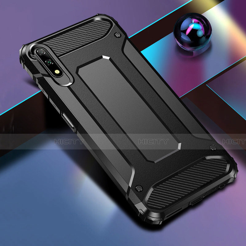 Coque Contour Silicone et Plastique Housse Etui Mat pour Huawei Y9 Prime (2019) Noir Plus