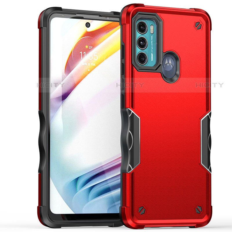 Coque Contour Silicone et Plastique Housse Etui Mat pour Motorola Moto Edge 20 Lite 5G Rouge Plus