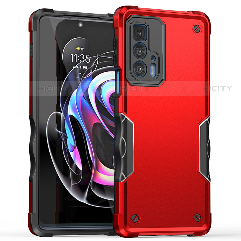 Coque Contour Silicone et Plastique Housse Etui Mat pour Motorola Moto Edge 20 Pro 5G Rouge Plus