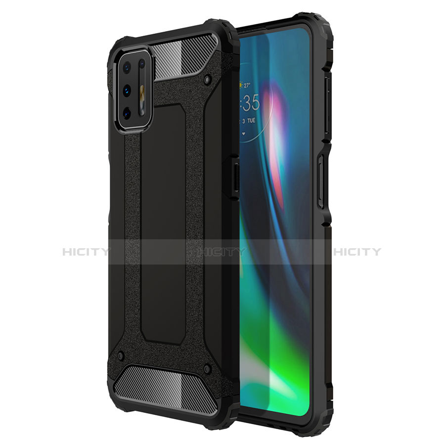 Coque Contour Silicone et Plastique Housse Etui Mat pour Motorola Moto G9 Plus Noir Plus