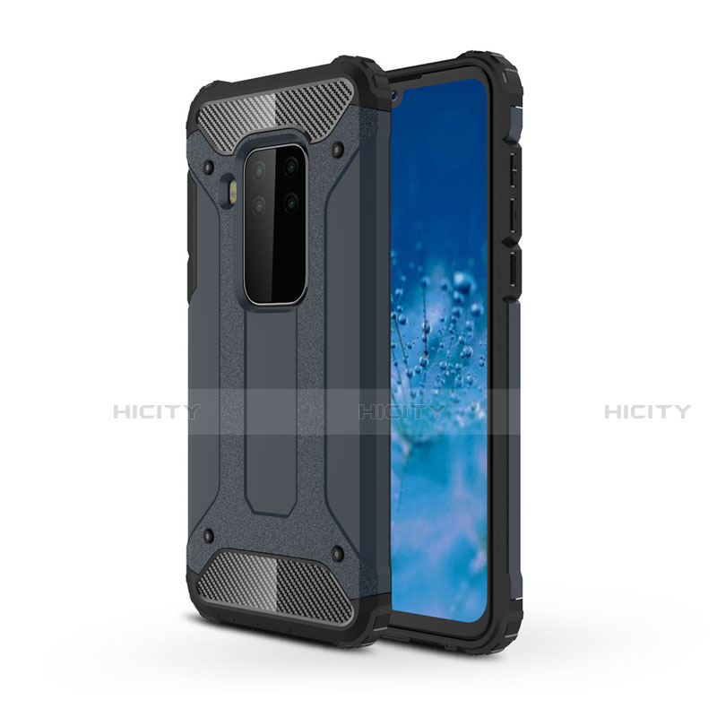 Coque Contour Silicone et Plastique Housse Etui Mat pour Motorola Moto One Zoom Bleu Royal Plus