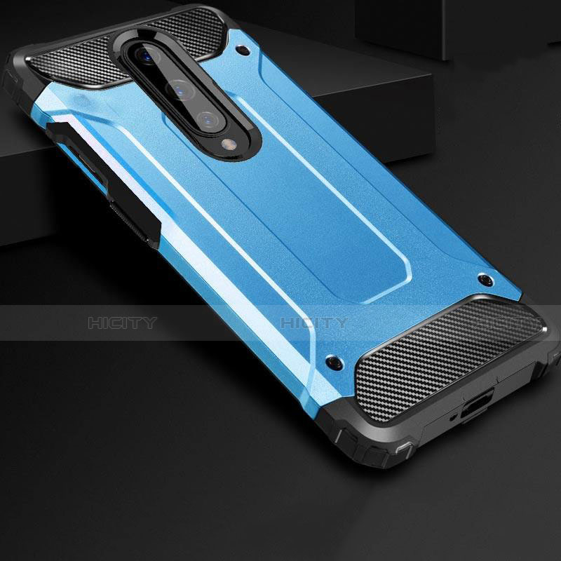 Coque Contour Silicone et Plastique Housse Etui Mat pour OnePlus 8 Bleu Plus