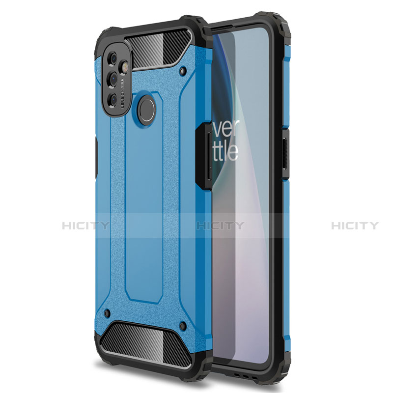 Coque Contour Silicone et Plastique Housse Etui Mat pour OnePlus Nord N100 Bleu Ciel Plus