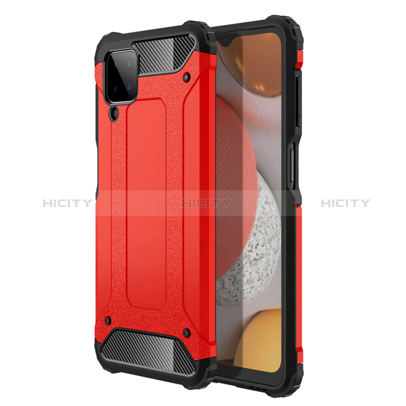 Coque Contour Silicone et Plastique Housse Etui Mat pour Samsung Galaxy A12 5G Rouge Plus