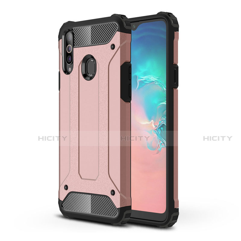 Coque Contour Silicone et Plastique Housse Etui Mat pour Samsung Galaxy A20s Or Rose Plus