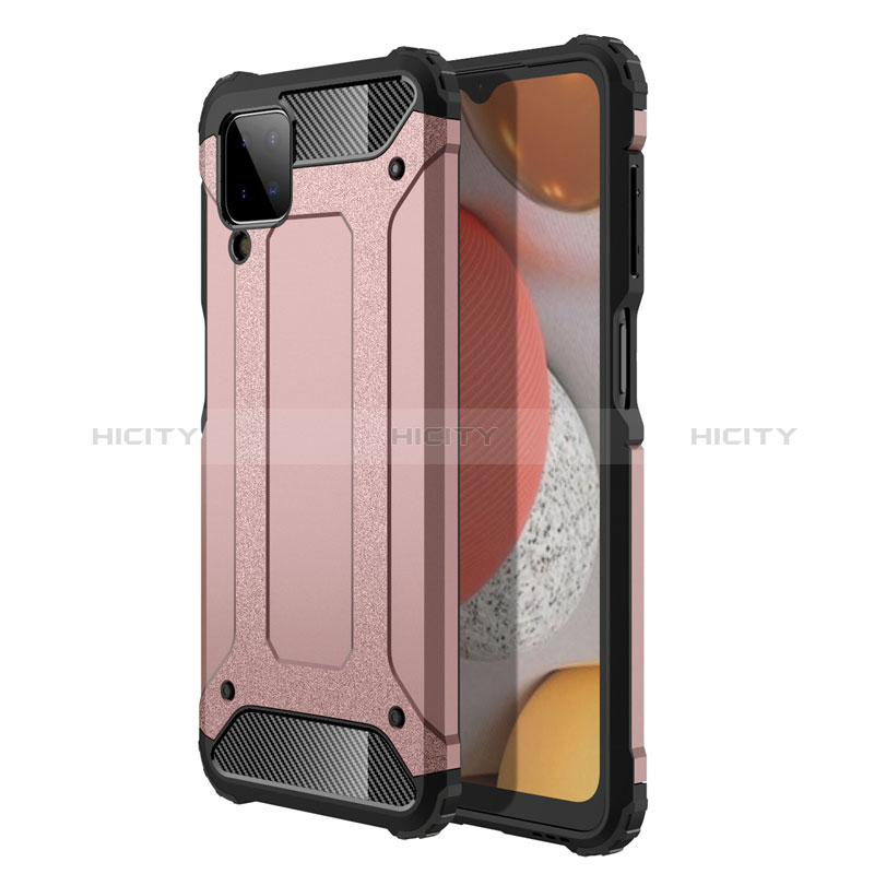 Coque Contour Silicone et Plastique Housse Etui Mat pour Samsung Galaxy F12 Or Rose Plus