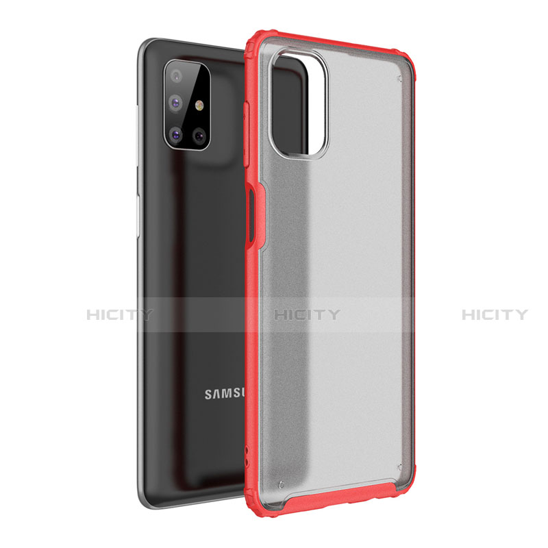 Coque Contour Silicone et Plastique Housse Etui Mat pour Samsung Galaxy M51 Rouge Plus