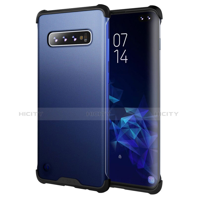 Coque Contour Silicone et Plastique Housse Etui Mat pour Samsung Galaxy S10 Plus Bleu Plus