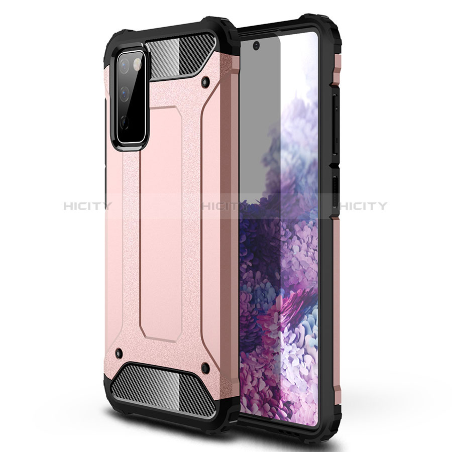 Coque Contour Silicone et Plastique Housse Etui Mat pour Samsung Galaxy S20 Lite 5G Or Rose Plus