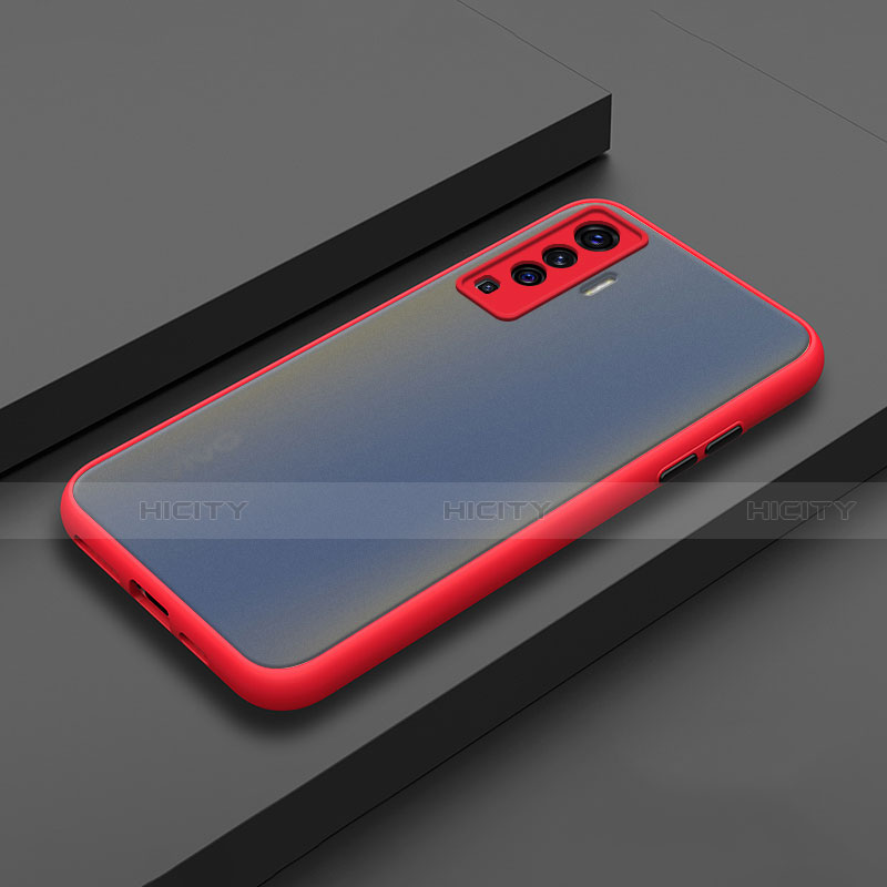 Coque Contour Silicone et Plastique Housse Etui Mat pour Vivo X50 5G Rouge Plus