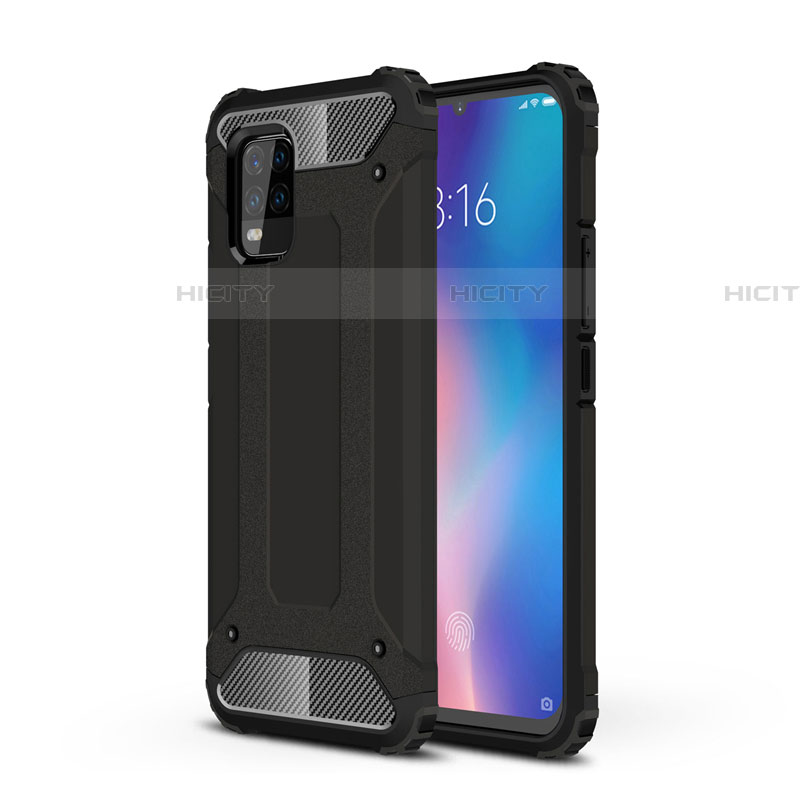 Coque Contour Silicone et Plastique Housse Etui Mat pour Xiaomi Mi 10 Lite Noir Plus