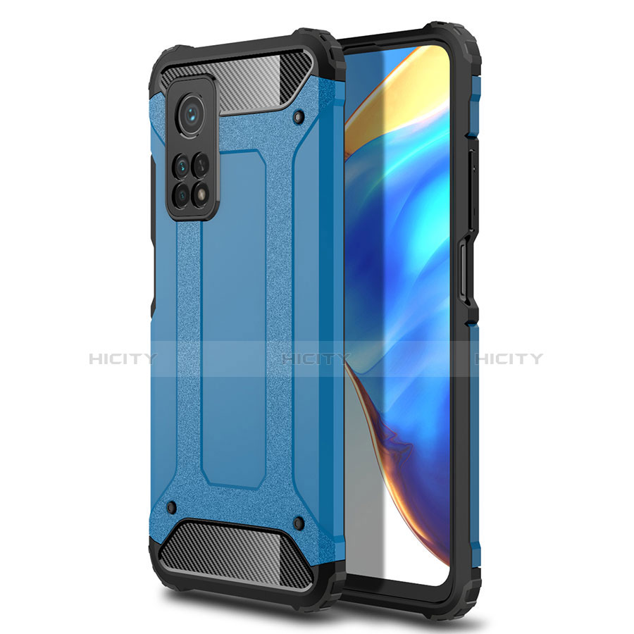 Coque Contour Silicone et Plastique Housse Etui Mat pour Xiaomi Mi 10T 5G Bleu Ciel Plus