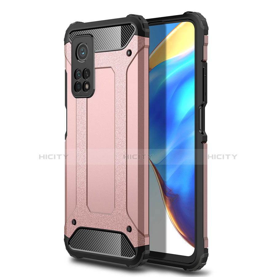 Coque Contour Silicone et Plastique Housse Etui Mat pour Xiaomi Mi 10T 5G Or Rose Plus