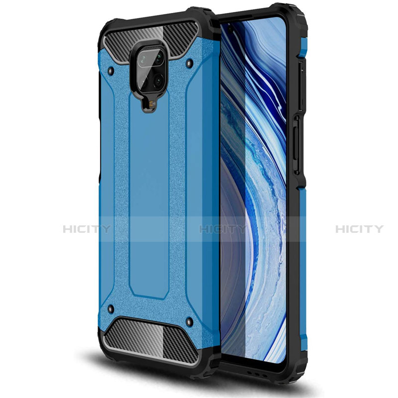 Coque Contour Silicone et Plastique Housse Etui Mat pour Xiaomi Poco M2 Pro Bleu Ciel Plus