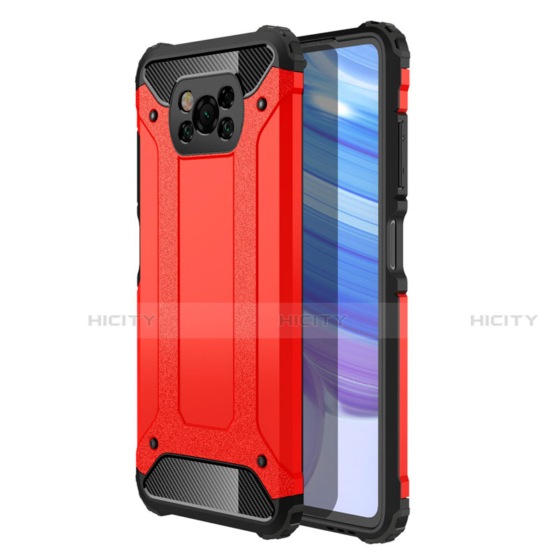 Coque Contour Silicone et Plastique Housse Etui Mat pour Xiaomi Poco X3 Rouge Plus