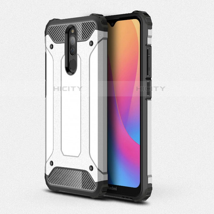 Coque Contour Silicone et Plastique Housse Etui Mat pour Xiaomi Redmi 8 Blanc Plus