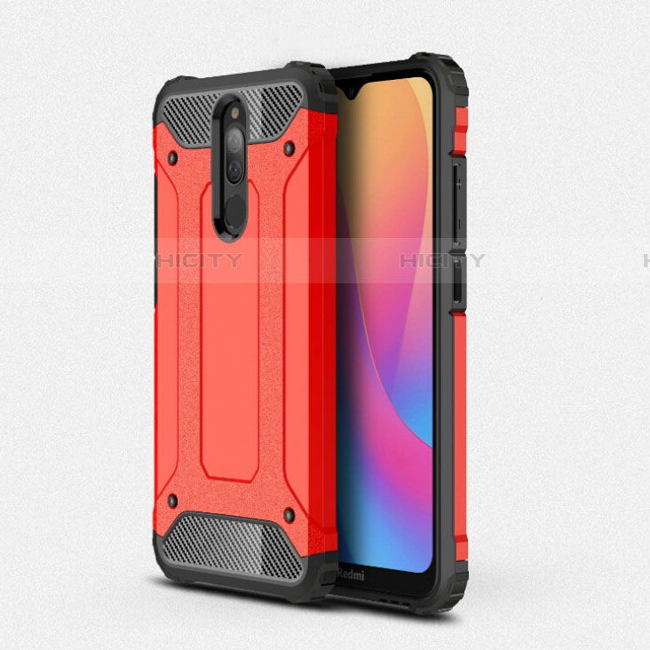 Coque Contour Silicone et Plastique Housse Etui Mat pour Xiaomi Redmi 8 Rouge Plus