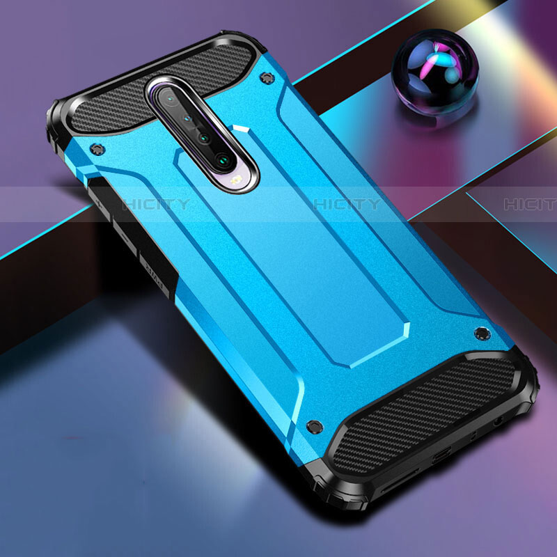 Coque Contour Silicone et Plastique Housse Etui Mat pour Xiaomi Redmi K30i 5G Bleu Ciel Plus