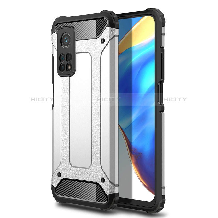 Coque Contour Silicone et Plastique Housse Etui Mat pour Xiaomi Redmi K30S 5G Argent Plus