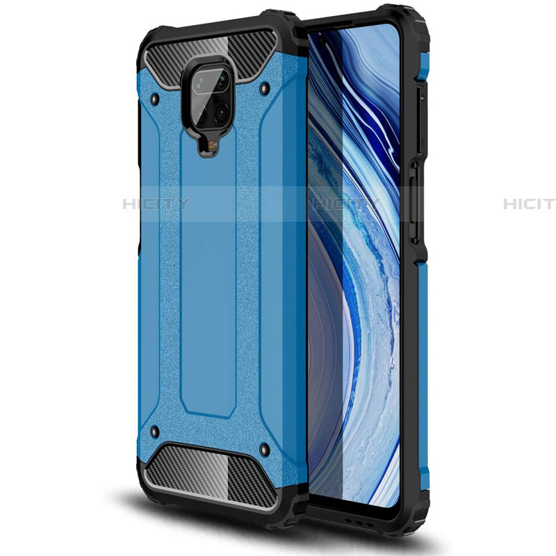 Coque Contour Silicone et Plastique Housse Etui Mat pour Xiaomi Redmi Note 9S Bleu Ciel Plus