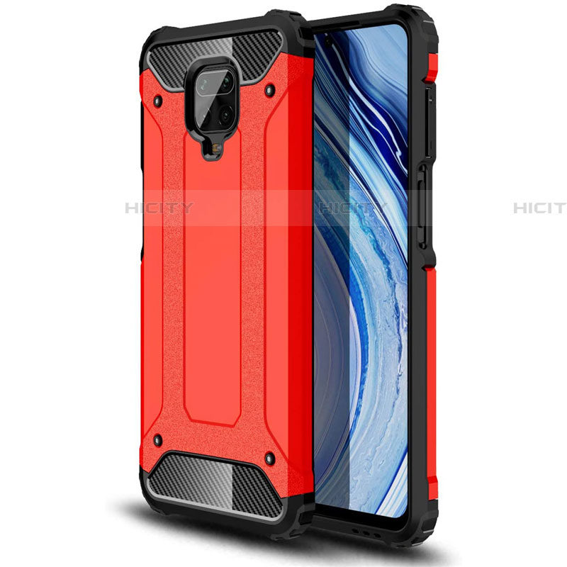 Coque Contour Silicone et Plastique Housse Etui Mat pour Xiaomi Redmi Note 9S Rouge Plus