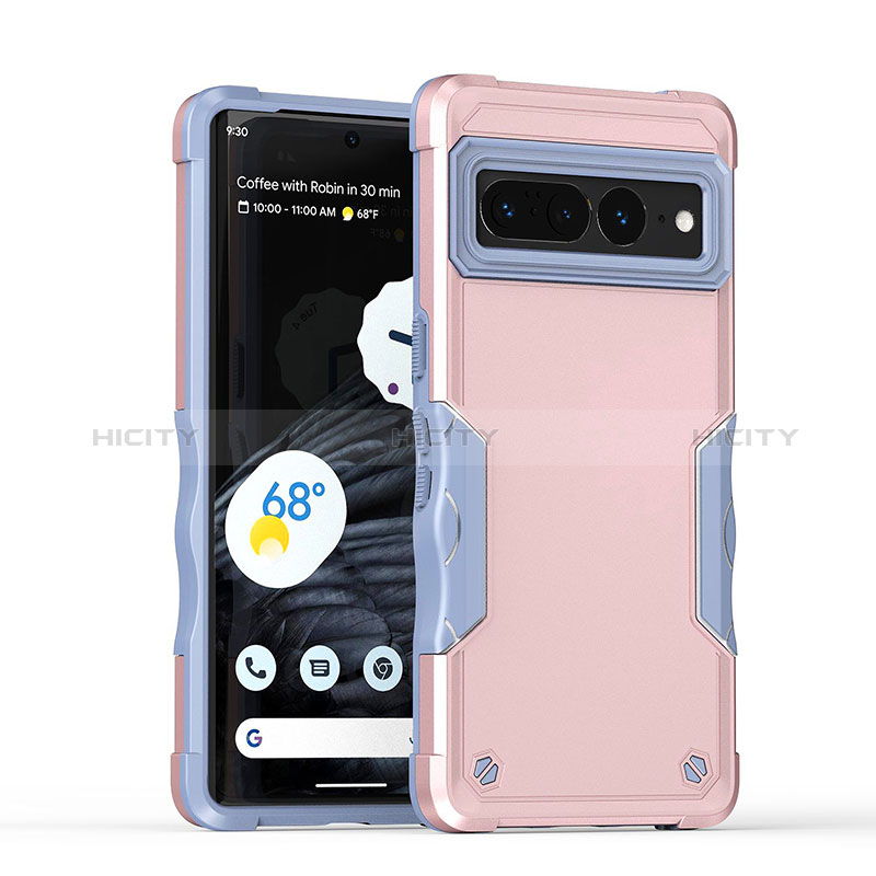 Coque Contour Silicone et Plastique Housse Etui Mat QW1 pour Google Pixel 7 Pro 5G Or Rose Plus