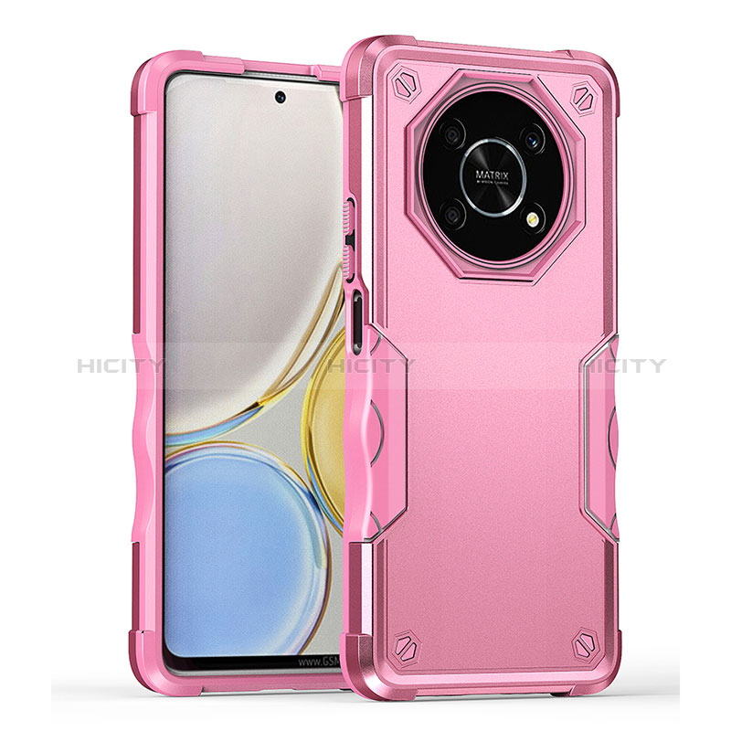 Coque Contour Silicone et Plastique Housse Etui Mat QW1 pour Huawei Honor Magic4 Lite 5G Rose Plus