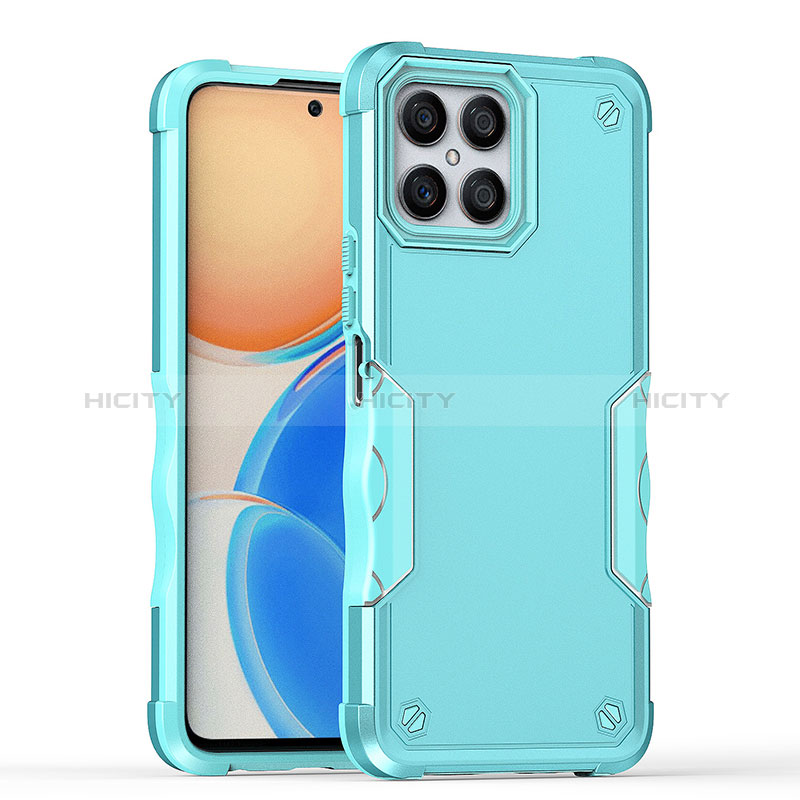 Coque Contour Silicone et Plastique Housse Etui Mat QW1 pour Huawei Honor X8 4G Bleu Plus