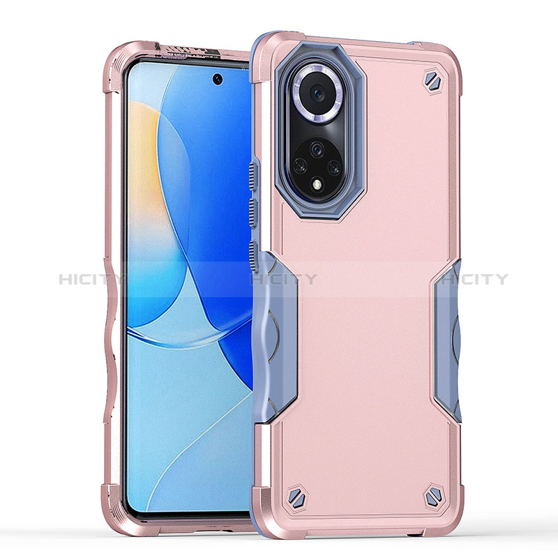 Coque Contour Silicone et Plastique Housse Etui Mat QW1 pour Huawei Nova 9 Or Rose Plus