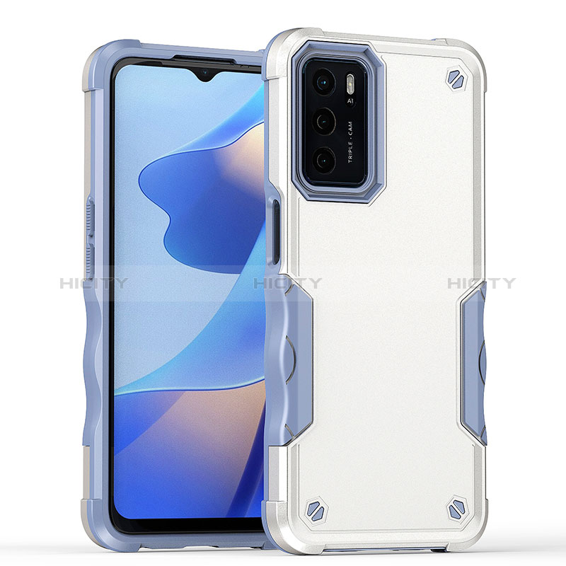 Coque Contour Silicone et Plastique Housse Etui Mat QW1 pour Oppo A16 Blanc Plus