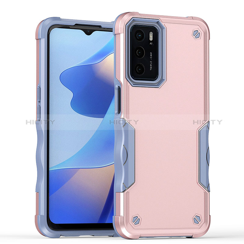 Coque Contour Silicone et Plastique Housse Etui Mat QW1 pour Oppo A16 Or Rose Plus