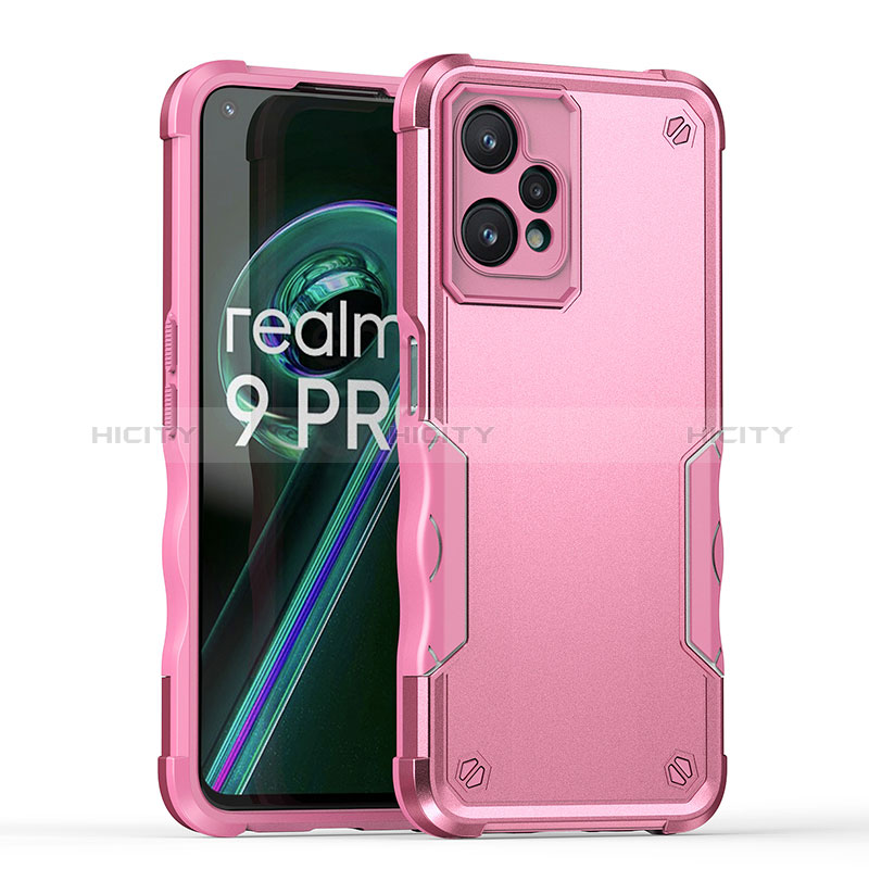 Coque Contour Silicone et Plastique Housse Etui Mat QW1 pour Realme 9 5G Rose Plus