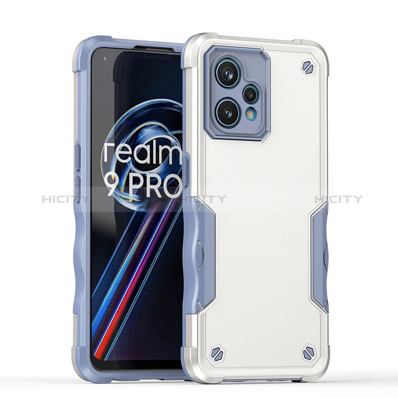 Coque Contour Silicone et Plastique Housse Etui Mat QW1 pour Realme 9 Pro+ Plus 5G Blanc Plus