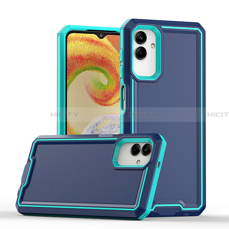 Coque Contour Silicone et Plastique Housse Etui Mat QW1 pour Samsung Galaxy A04 4G Bleu Plus