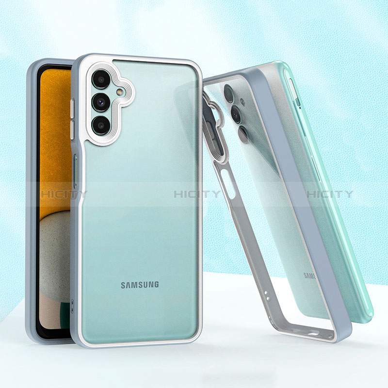 Coque Contour Silicone et Plastique Housse Etui Mat QW1 pour Samsung Galaxy A04s Gris Lavende Plus