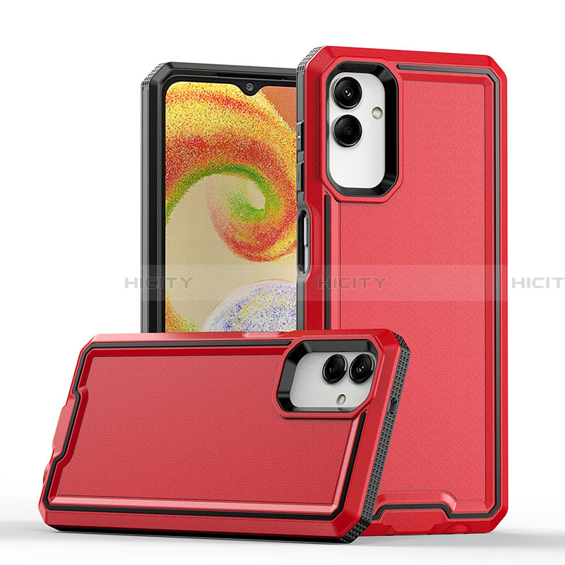 Coque Contour Silicone et Plastique Housse Etui Mat QW1 pour Samsung Galaxy A05 Rouge Plus