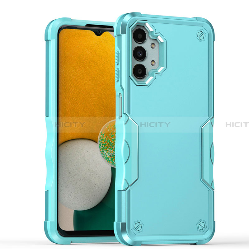 Coque Contour Silicone et Plastique Housse Etui Mat QW1 pour Samsung Galaxy A13 4G Bleu Clair Plus