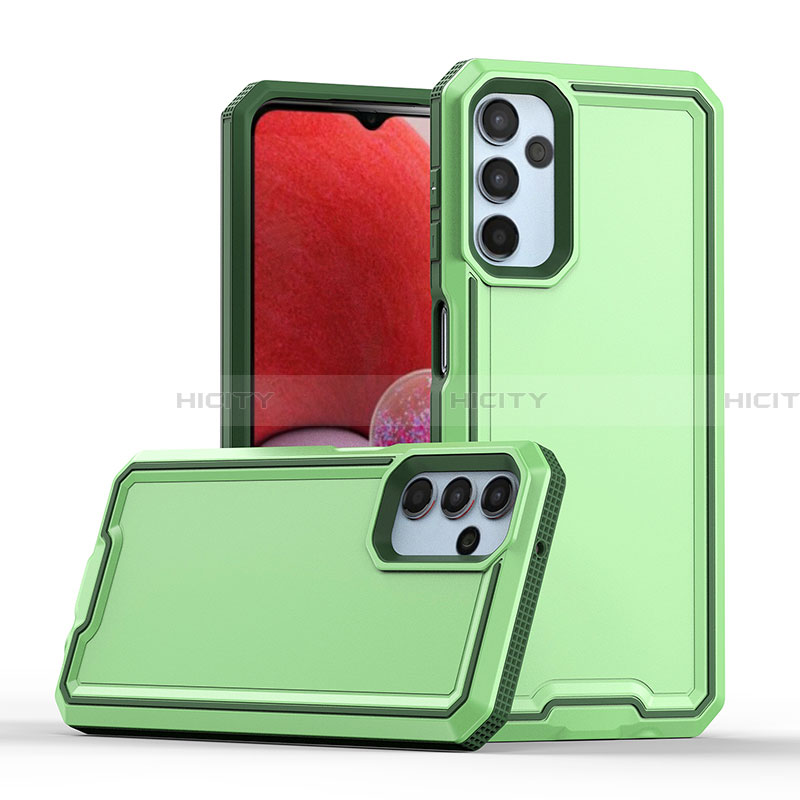 Coque Contour Silicone et Plastique Housse Etui Mat QW1 pour Samsung Galaxy A14 5G Vert Plus