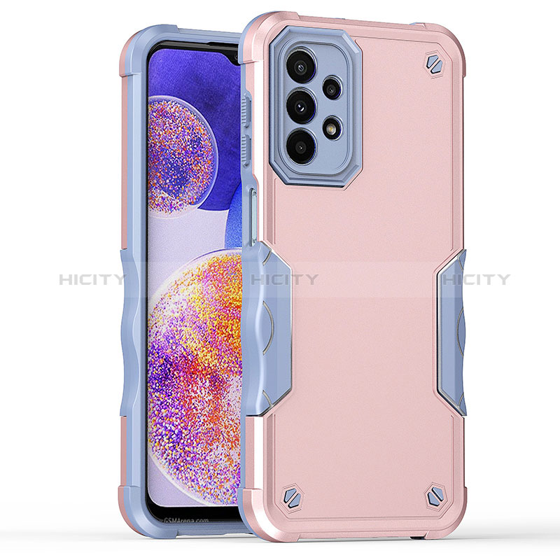 Coque Contour Silicone et Plastique Housse Etui Mat QW1 pour Samsung Galaxy A23 5G Or Rose Plus