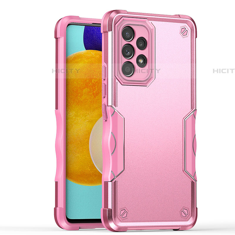 Coque Contour Silicone et Plastique Housse Etui Mat QW1 pour Samsung Galaxy A52 4G Or Rose Plus