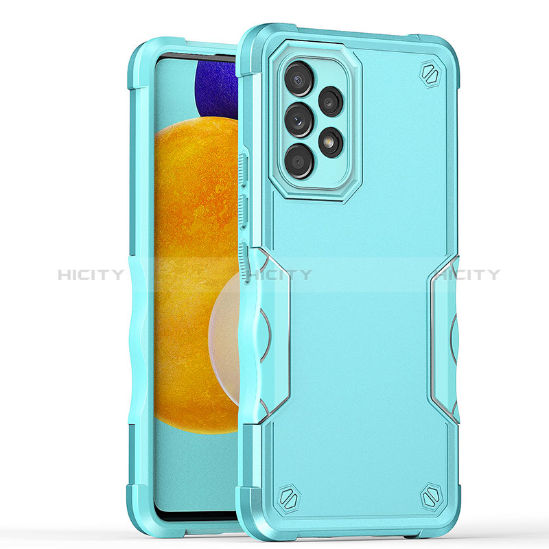 Coque Contour Silicone et Plastique Housse Etui Mat QW1 pour Samsung Galaxy A52s 5G Bleu Clair Plus