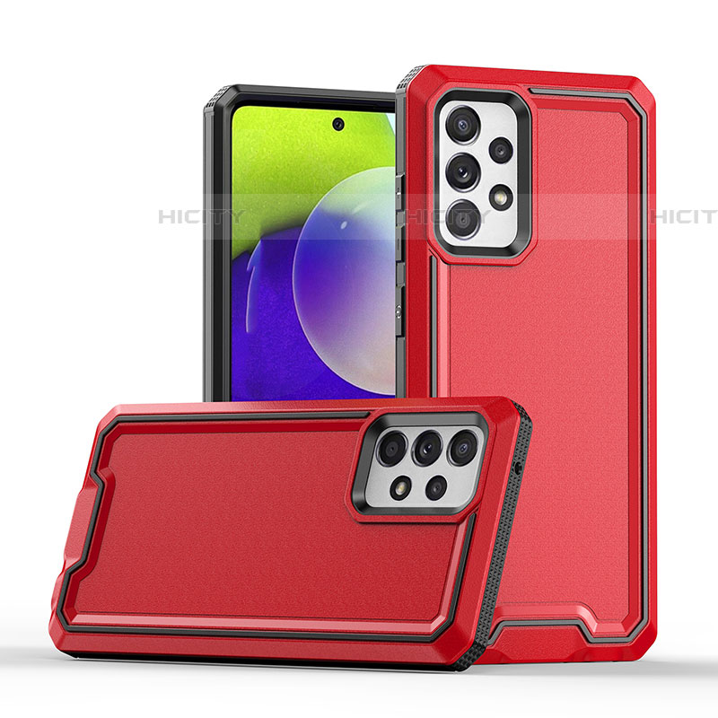 Coque Contour Silicone et Plastique Housse Etui Mat QW1 pour Samsung Galaxy A72 5G Rouge Plus