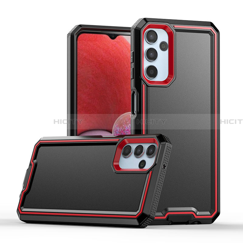 Coque Contour Silicone et Plastique Housse Etui Mat QW1 pour Samsung Galaxy Jump3 5G Rouge et Noir Plus