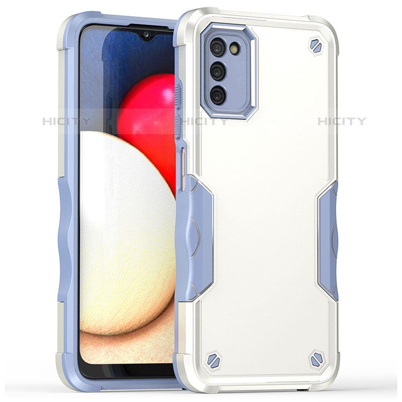 Coque Contour Silicone et Plastique Housse Etui Mat QW1 pour Samsung Galaxy M02s Blanc Plus