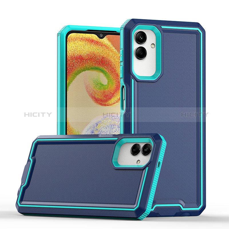 Coque Contour Silicone et Plastique Housse Etui Mat QW1 pour Samsung Galaxy M04 Bleu Plus