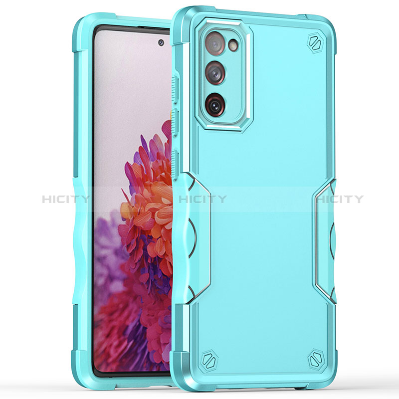 Coque Contour Silicone et Plastique Housse Etui Mat QW1 pour Samsung Galaxy S20 FE (2022) 5G Bleu Clair Plus